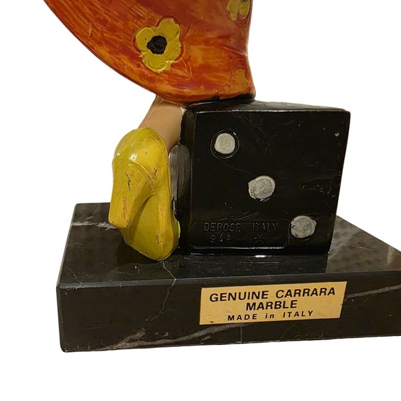 Vintage Depose Clown Figurine "Miss" Dancing Girl #948 Carrara Marble Base - Picture 5 of 9